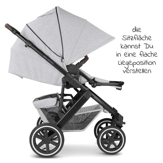 ABC Design Kombi-Kinderwagen Salsa 4 Air - inkl. Babywanne, Sportsitz und XXL Zubehör-Paket - Fashion Edition - Mineral