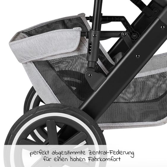 ABC Design Kombi-Kinderwagen Salsa 4 Air - inkl. Babywanne, Sportsitz und XXL Zubehör-Paket - Fashion Edition - Mineral