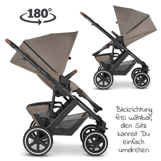 ABC Design Combi stroller Salsa 4 Air - incl. carrycot, sport seat and XXL accessories package - Fashion Edition - Nature