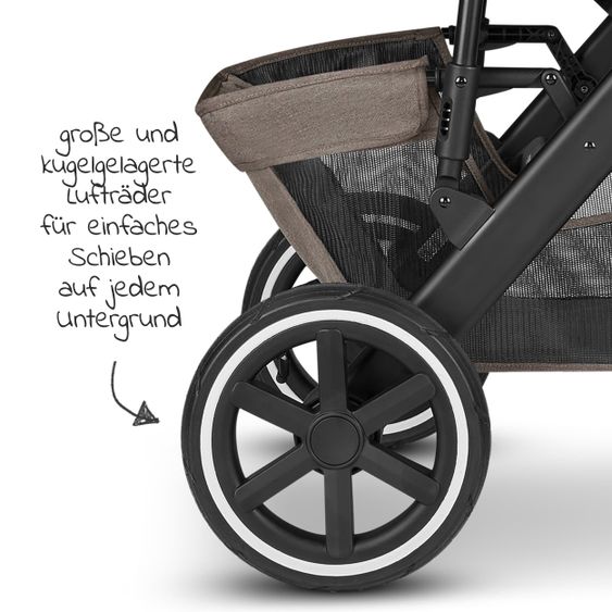 ABC Design Combi stroller Salsa 4 Air - incl. carrycot, sport seat and XXL accessories package - Fashion Edition - Nature