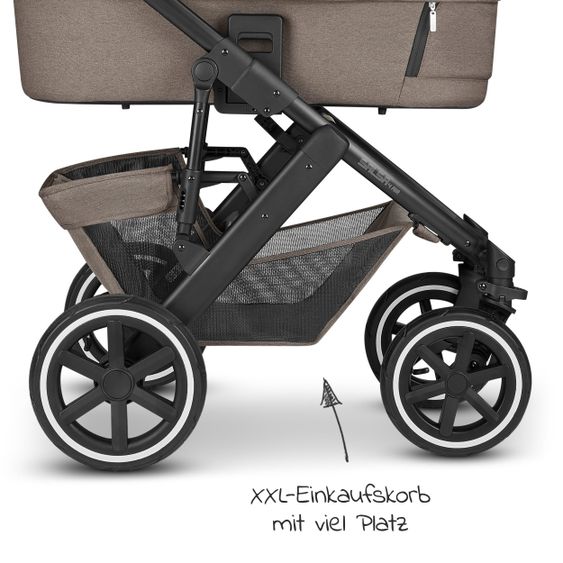 ABC Design Combi stroller Salsa 4 Air - incl. carrycot, sport seat and XXL accessories package - Fashion Edition - Nature