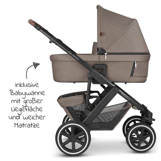 ABC Design Combi stroller Salsa 4 Air - incl. carrycot, sport seat and XXL accessories package - Fashion Edition - Nature