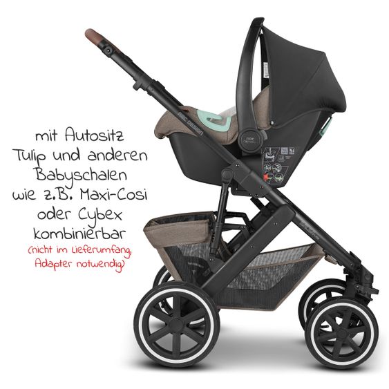 ABC Design Combi stroller Salsa 4 Air - incl. carrycot, sport seat and XXL accessories package - Fashion Edition - Nature