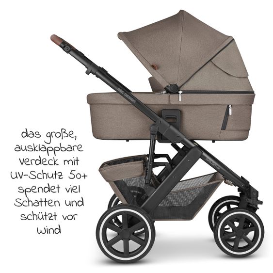 ABC Design Combi stroller Salsa 4 Air - incl. carrycot, sport seat and XXL accessories package - Fashion Edition - Nature
