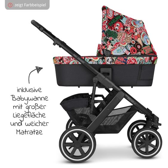 ABC Design Kombi-Kinderwagen Salsa 4 Air - inkl. Babywanne, Sportsitz und XXL Zubehörset - Fashion Edition - Comic