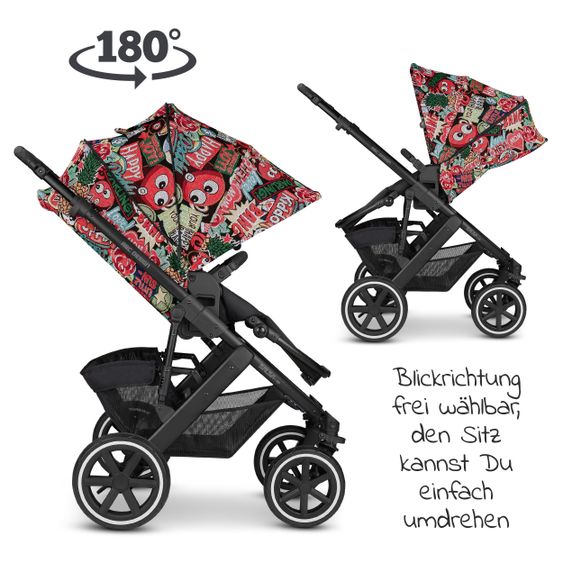 ABC Design Kombi-Kinderwagen Salsa 4 Air - inkl. Babywanne, Sportsitz und XXL Zubehörset - Fashion Edition - Comic