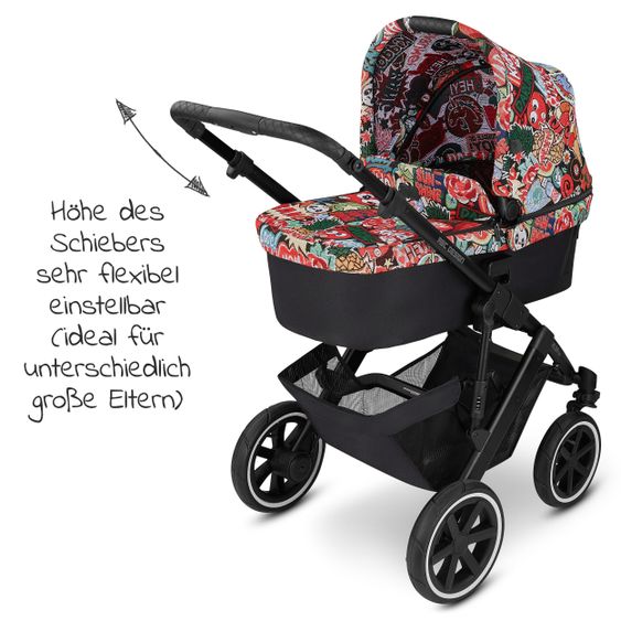 ABC Design Kombi-Kinderwagen Salsa 4 Air - inkl. Babywanne, Sportsitz und XXL Zubehörset - Fashion Edition - Comic