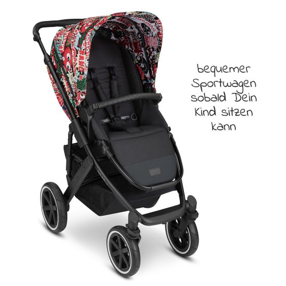 ABC Design Kombi-Kinderwagen Salsa 4 Air - inkl. Babywanne, Sportsitz und XXL Zubehörset - Fashion Edition - Comic