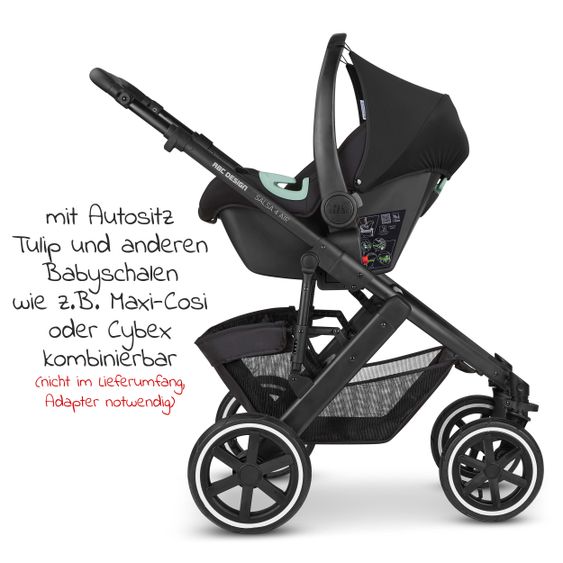 ABC Design Kombi-Kinderwagen Salsa 4 Air - inkl. Babywanne, Sportsitz, Wickeltasche & Zubehörpaket - Classic Edition - Ink
