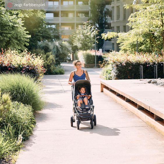 ABC Design Kombi-Kinderwagen Salsa 4 Air - inkl. Babywanne, Sportsitz, Wickeltasche & Zubehörpaket - Diamond Edition - Asphalt