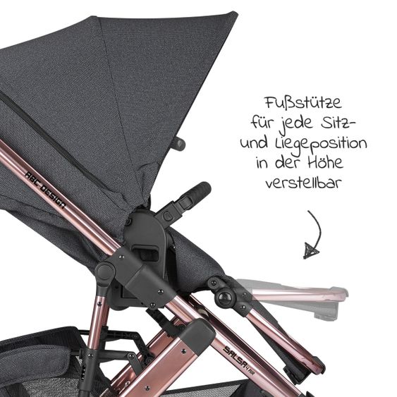 ABC Design Kombi-Kinderwagen Salsa 4 Air - inkl. Babywanne, Sportsitz, Wickeltasche & Zubehörpaket - Diamond Edition - Bubble