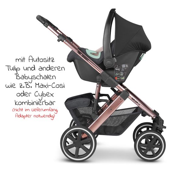 ABC Design Kombi-Kinderwagen Salsa 4 Air - inkl. Babywanne, Sportsitz, Wickeltasche & Zubehörpaket - Diamond Edition - Bubble