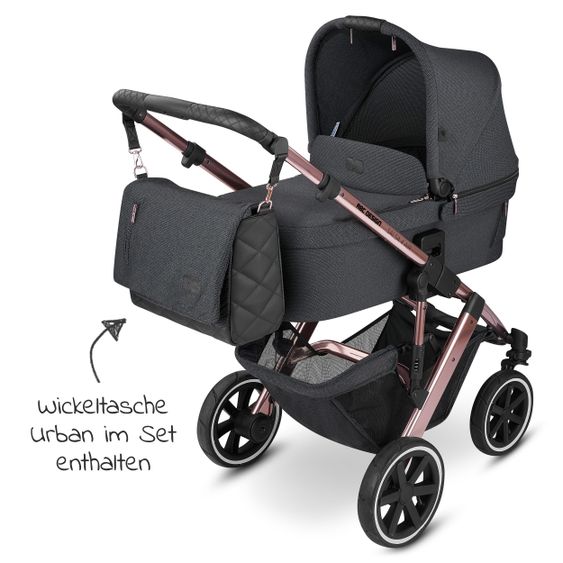 ABC Design Kombi-Kinderwagen Salsa 4 Air - inkl. Babywanne, Sportsitz, Wickeltasche & Zubehörpaket - Diamond Edition - Bubble