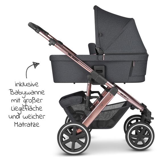 ABC Design Kombi-Kinderwagen Salsa 4 Air - inkl. Babywanne, Sportsitz, Wickeltasche & Zubehörpaket - Diamond Edition - Bubble