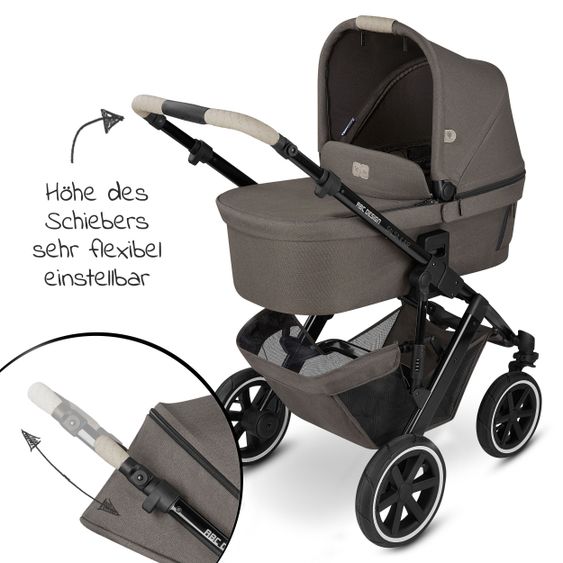ABC Design Kombi-Kinderwagen Salsa 4 Air - inkl. Babywanne, Sportsitz, Wickeltasche & Zubehörpaket - Diamond Edition - Herb