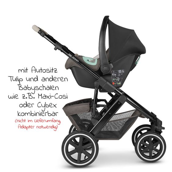 ABC Design Kombi-Kinderwagen Salsa 4 Air - inkl. Babywanne, Sportsitz, Wickeltasche & Zubehörpaket - Diamond Edition - Herb