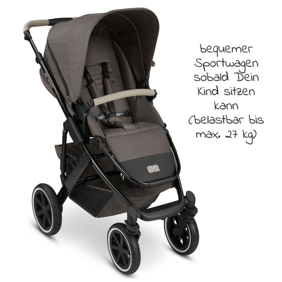 ABC Design Kombi-Kinderwagen Salsa 4 Air - inkl. Babywanne, Sportsitz, Wickeltasche & Zubehörpaket - Diamond Edition - Herb
