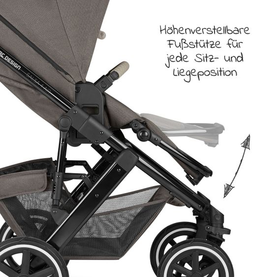 ABC Design Kombi-Kinderwagen Salsa 4 Air - inkl. Babywanne, Sportsitz, Wickeltasche & Zubehörpaket - Diamond Edition - Herb