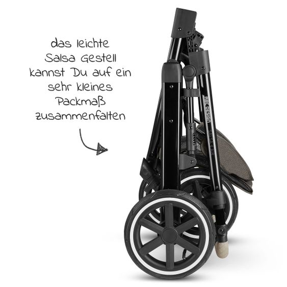 ABC Design Kombi-Kinderwagen Salsa 4 Air - inkl. Babywanne, Sportsitz, Wickeltasche & Zubehörpaket - Diamond Edition - Herb