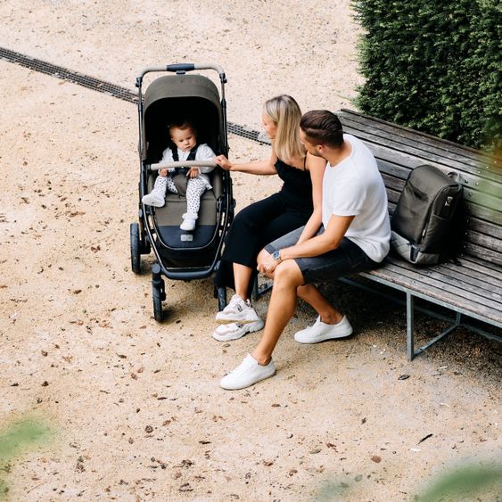 ABC Design Kombi-Kinderwagen Salsa 4 Air - inkl. Babywanne, Sportsitz, Wickeltasche & Zubehörpaket - Diamond Edition - Herb