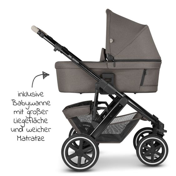 ABC Design Kombi-Kinderwagen Salsa 4 Air - inkl. Babywanne, Sportsitz, Wickeltasche & Zubehörpaket - Diamond Edition - Herb