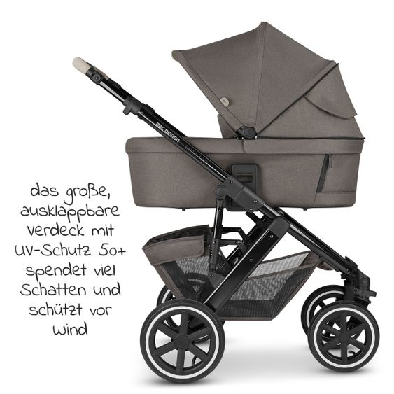 ABC Design Kombi-Kinderwagen Salsa 4 Air - inkl. Babywanne, Sportsitz, Wickeltasche & Zubehörpaket - Diamond Edition - Herb