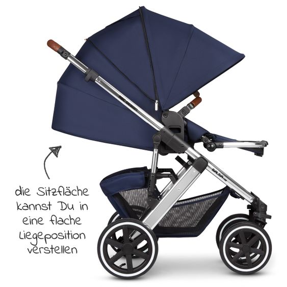 ABC Design Kombi-Kinderwagen Salsa 4 Air - inkl. Babywanne, Sportsitz & XXL Zubehörpaket - Diamond Edition - Navy