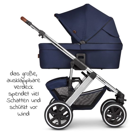 ABC Design Kombi-Kinderwagen Salsa 4 Air - inkl. Babywanne, Sportsitz & XXL Zubehörpaket - Diamond Edition - Navy