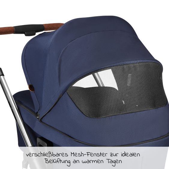 ABC Design Kombi-Kinderwagen Salsa 4 Air - inkl. Babywanne, Sportsitz & XXL Zubehörpaket - Diamond Edition - Navy