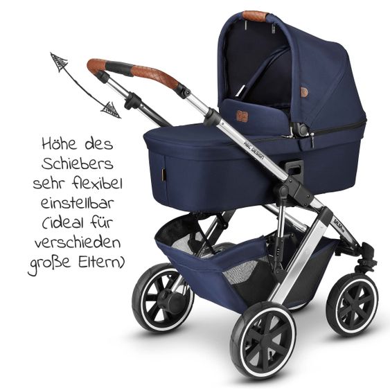 ABC Design Kombi-Kinderwagen Salsa 4 Air - inkl. Babywanne, Sportsitz & XXL Zubehörpaket - Diamond Edition - Navy