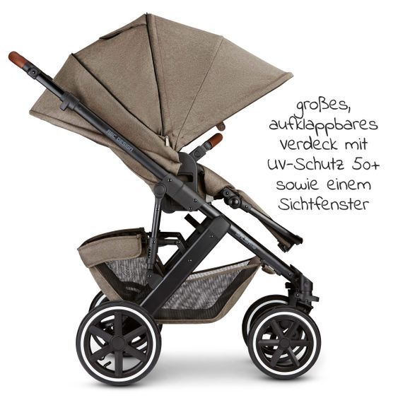 ABC Design Kombi-Kinderwagen Salsa 4 Air - inkl. Babywanne, Sportsitz & XXL Zubehörpaket - Fashion Edition - Nature