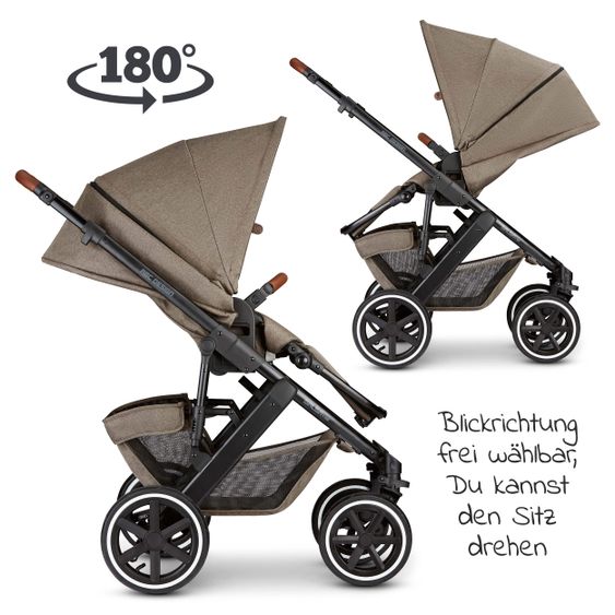 ABC Design Kombi-Kinderwagen Salsa 4 Air - inkl. Babywanne, Sportsitz & XXL Zubehörpaket - Fashion Edition - Nature