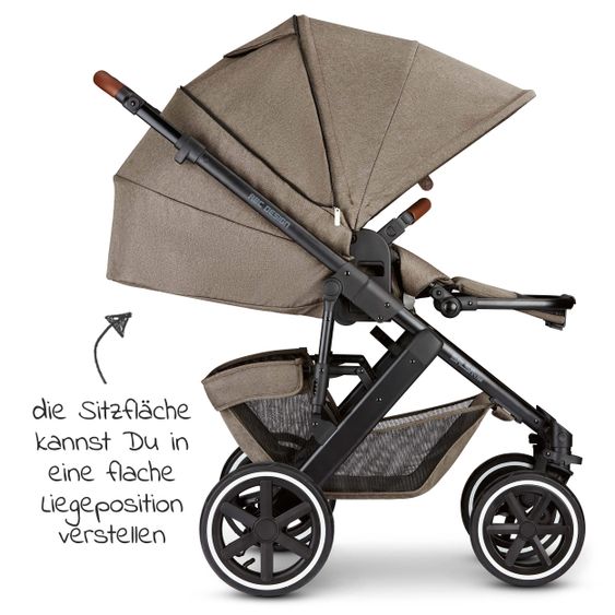 ABC Design Kombi-Kinderwagen Salsa 4 Air - inkl. Babywanne, Sportsitz & XXL Zubehörpaket - Fashion Edition - Nature