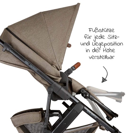 ABC Design Kombi-Kinderwagen Salsa 4 Air - inkl. Babywanne, Sportsitz & XXL Zubehörpaket - Fashion Edition - Nature