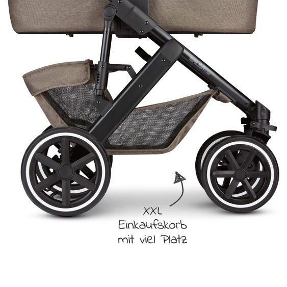 ABC Design Kombi-Kinderwagen Salsa 4 Air - inkl. Babywanne, Sportsitz & XXL Zubehörpaket - Fashion Edition - Nature