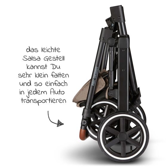 ABC Design Kombi-Kinderwagen Salsa 4 Air - inkl. Babywanne, Sportsitz & XXL Zubehörpaket - Fashion Edition - Nature