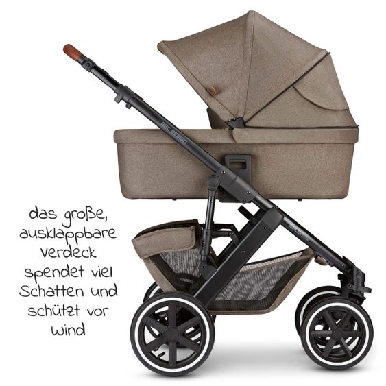 ABC Design Kombi-Kinderwagen Salsa 4 Air - inkl. Babywanne, Sportsitz & XXL Zubehörpaket - Fashion Edition - Nature