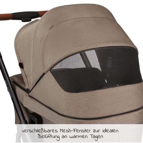 ABC Design Kombi-Kinderwagen Salsa 4 Air - inkl. Babywanne, Sportsitz & XXL Zubehörpaket - Fashion Edition - Nature