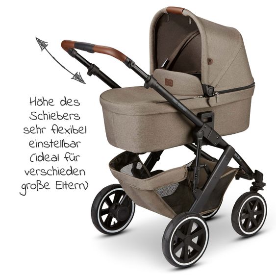 ABC Design Kombi-Kinderwagen Salsa 4 Air - inkl. Babywanne, Sportsitz & XXL Zubehörpaket - Fashion Edition - Nature