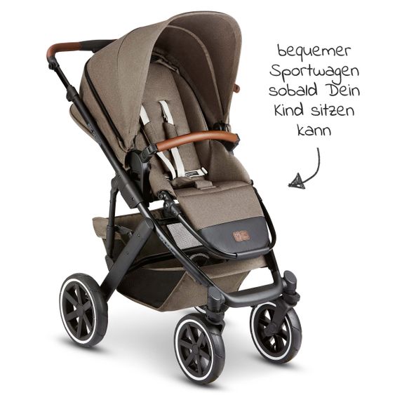 ABC Design Kombi-Kinderwagen Salsa 4 Air - inkl. Babywanne, Sportsitz & XXL Zubehörpaket - Fashion Edition - Nature