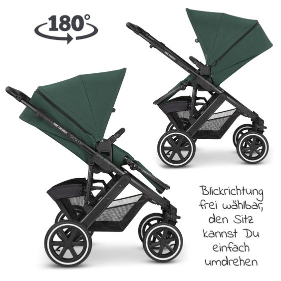 ABC Design Kombi-Kinderwagen Salsa 4 Air Set inkl. Neugeborenen-Fußsack und Wickeltasche - Diamond Edition - Basil