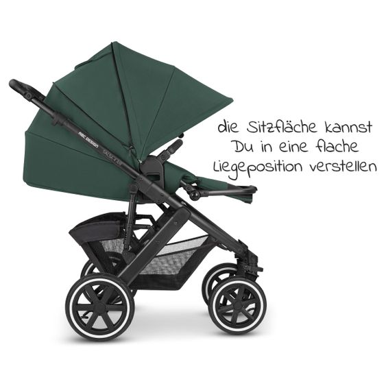 ABC Design Kombi-Kinderwagen Salsa 4 Air Set inkl. Neugeborenen-Fußsack und Wickeltasche - Diamond Edition - Basil