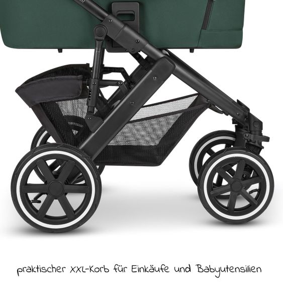 ABC Design Kombi-Kinderwagen Salsa 4 Air Set inkl. Neugeborenen-Fußsack und Wickeltasche - Diamond Edition - Basil