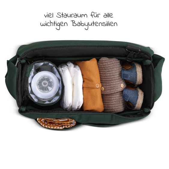 ABC Design Kombi-Kinderwagen Salsa 4 Air Set inkl. Neugeborenen-Fußsack und Wickeltasche - Diamond Edition - Basil