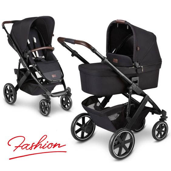 ABC Design Kombi-Kinderwagen Salsa 4 - inkl. Babywanne & Sportsitz - Fashion Edition - Midnight