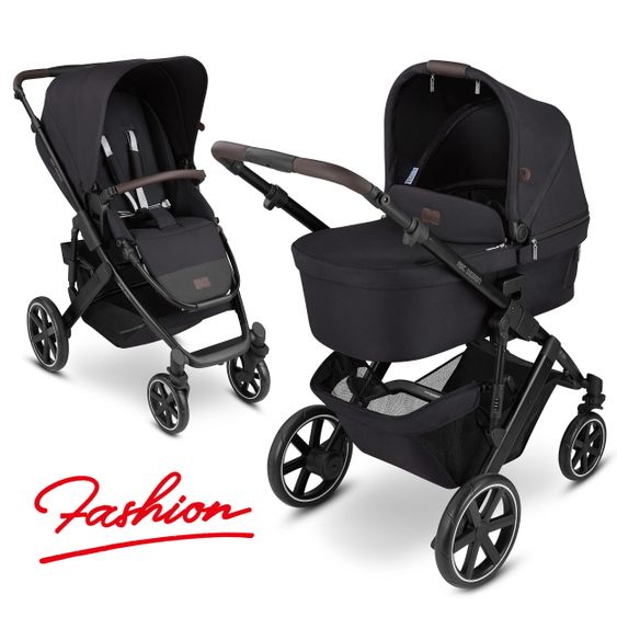 ABC Design Kombi-Kinderwagen Salsa 4 - inkl. Babywanne & Sportsitz - Fashion Edition - Midnight