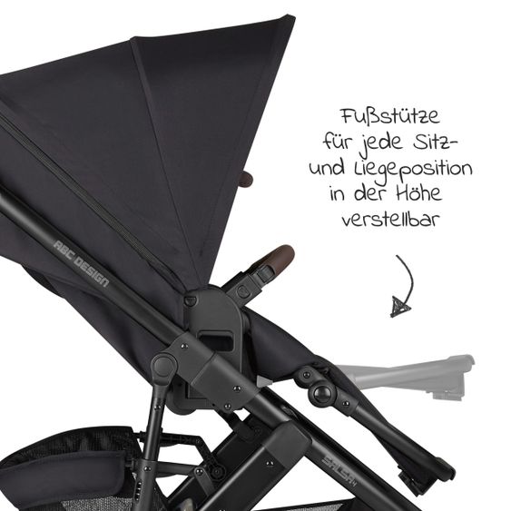 ABC Design Kombi-Kinderwagen Salsa 4 - inkl. Babywanne & Sportsitz - Fashion Edition - Midnight