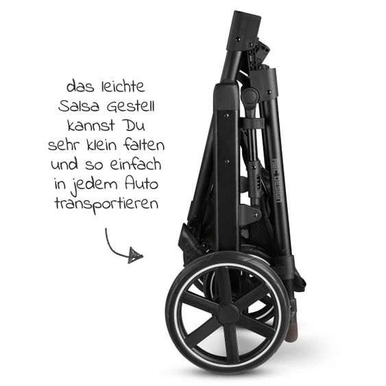 ABC Design Kombi-Kinderwagen Salsa 4 - inkl. Babywanne & Sportsitz - Fashion Edition - Midnight
