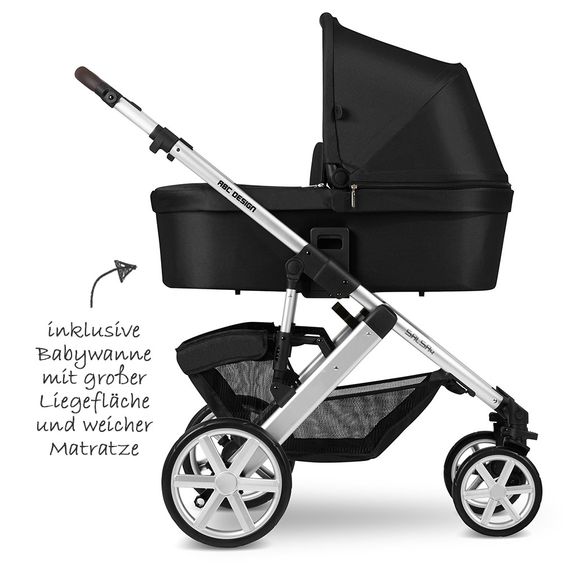 ABC Design Kombi-Kinderwagen Salsa 4 - inkl. Babywanne & Sportsitz - Gravel