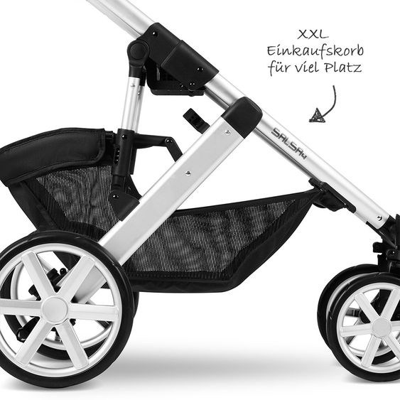 ABC Design Kombi-Kinderwagen Salsa 4 - inkl. Babywanne & Sportsitz - Gravel